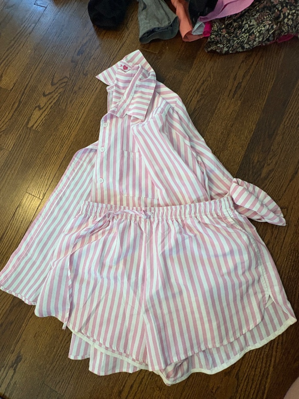 Buddy Love- Pink and White Striped Pajama Set- Size Medium